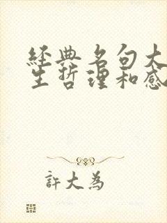 经典名句大全人生哲理和感悟