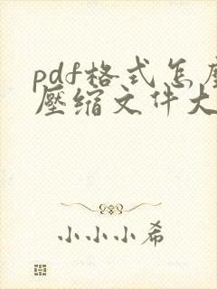pdf格式怎么压缩文件大小