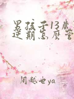 男孩子13岁叛逆期怎么管教