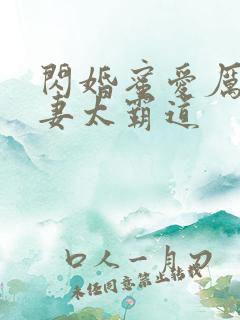 闪婚蜜爱厉少宠妻太霸道