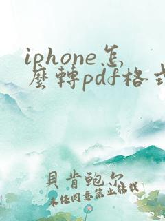 iphone怎么转pdf格式