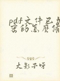 pdf文件已加密的怎么修改