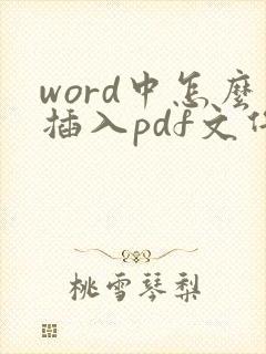 word中怎么插入pdf文件