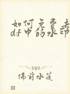 如何免费去除pdf中的水印