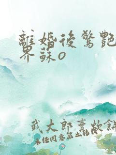 离婚后惊艳了世界苏o