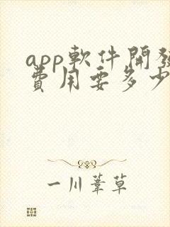app软件开发费用要多少钱
