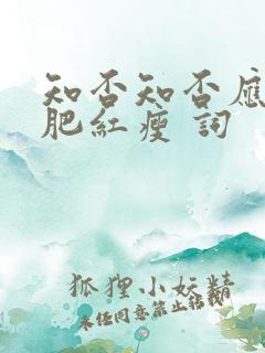 知否知否应是绿肥红瘦 词