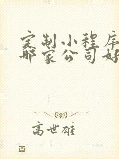 定制小程序开发哪家公司好