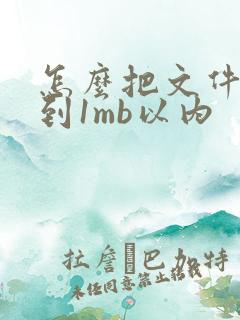 怎么把文件压缩到1mb以内