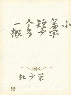 一个短篇小说大概多少字