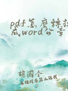 pdf怎么转换成word公章不见了