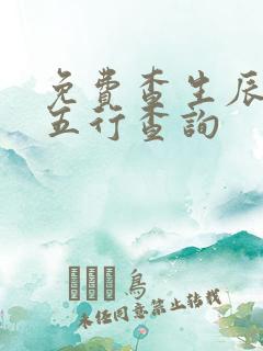 免费查生辰八字五行查询