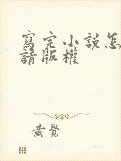 写完小说怎么申请版权
