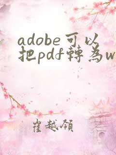 adobe可以把pdf转为word吗