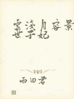 云浅月容景纨绔世子妃
