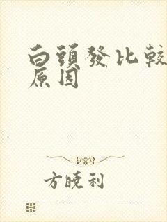 白头发比较多的原因