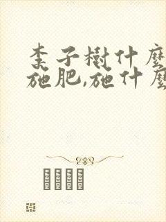 李子树什么时候施肥,施什么肥好