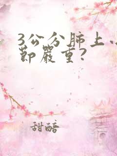 3公分肺上小结节严重?