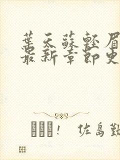叶天苏轻眉免费最新章节更新