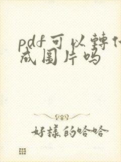 pdf可以转化成图片吗