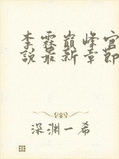 李霖巅峰官场小说最新章节