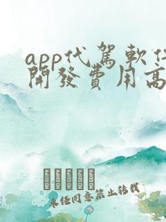 app代驾软件开发费用高吗