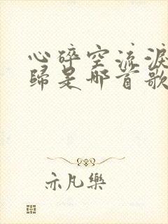 心碎空流泪人不归是哪首歌的歌词