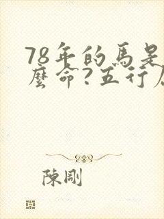 78年的马是什么命?五行属性