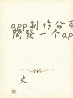 app制作公司开发一个app的价格