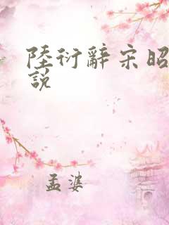 陆衍辞宋昭意小说