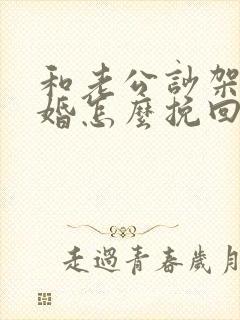 和老公吵架闹离婚怎么挽回
