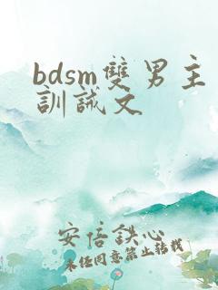 bdsm双男主训诫文