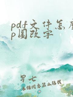 pdf文件怎么p图改字