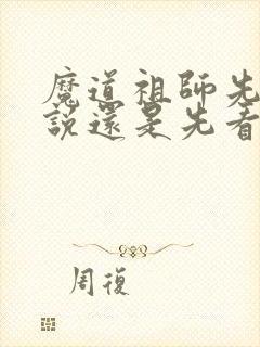 魔道祖师先看小说还是先看动漫