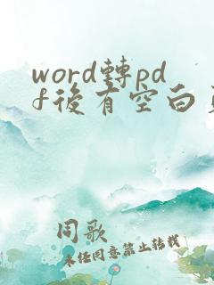 word转pdf后有空白页怎么办