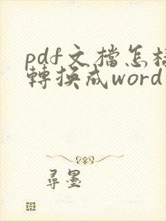 pdf文档怎样转换成word文档