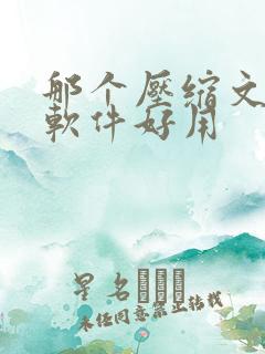 那个压缩文件的软件好用