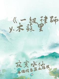 《一级律师》by.木苏里