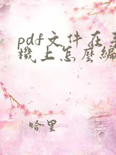 pdf文件在手机上怎么编辑文字