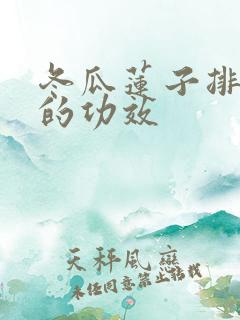 冬瓜莲子排骨汤的功效