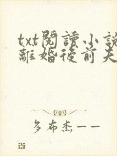 txt阅读小说离婚后前夫哭着求复婚