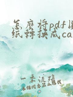 怎么将pdf图纸转换成cad