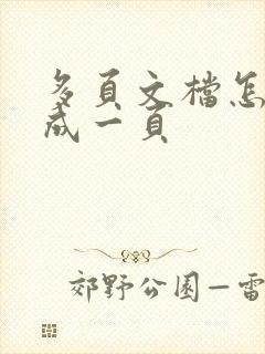 多页文档怎么合成一页