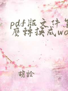 pdf版文件怎么转换成word版