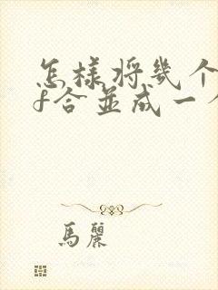 怎样将几个pdf合并成一个pdf