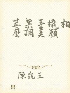苹果手机相机怎么调美颜