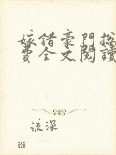 嫁错豪门总裁免费全文阅读