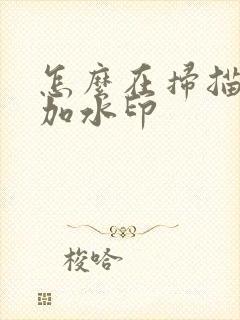 怎么在扫描件上加水印