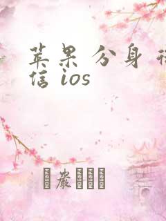 苹果 分身 微信 ios