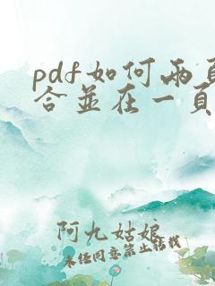 pdf如何两页合并在一页打印